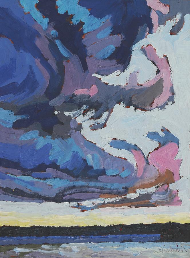 Singleton Sunset Curls Painting by Phil Chadwick