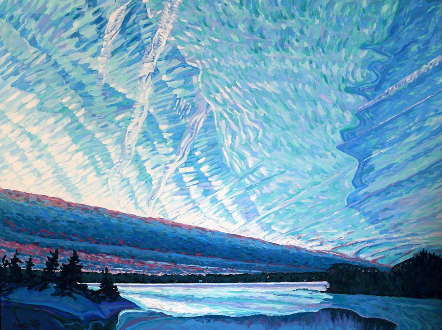 Winter Painting - Singleton Winter Contrails Cirrus and Deformation by Phil Chadwick