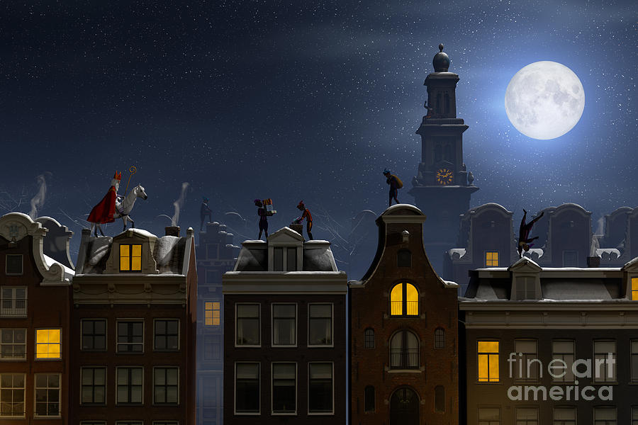 Trees Digital Art - Sinterklaas And The Pieten On The by Sara Winter Trees Digital Art - Sinterklaas And The Pieten On The by Sara Winter