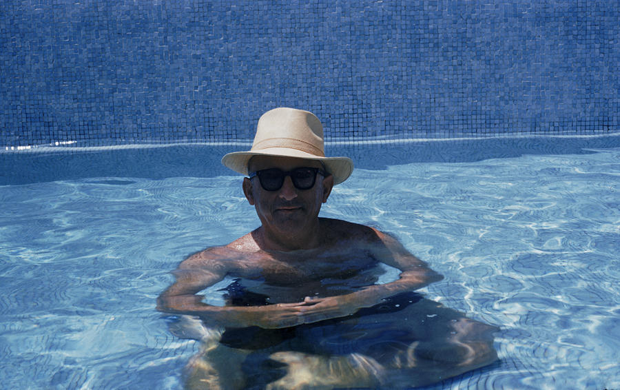 Mature Adult Photograph - Siodmak In Pool by Slim Aarons
