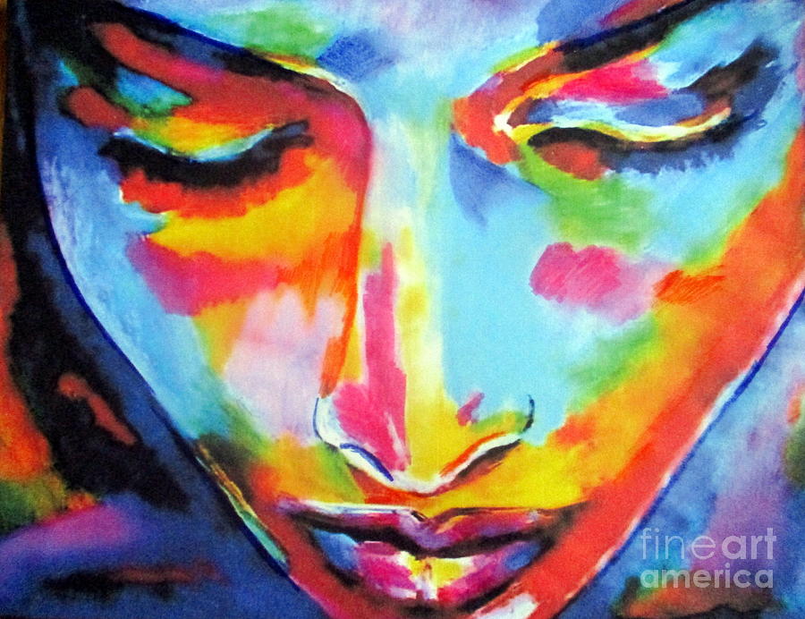 Abstract Portraiture Painting - Sipapu by Helena Wierzbicki