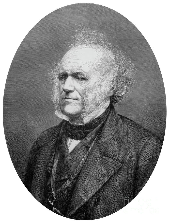 Sir Charles Lyell, 1st Baronet Drawing by Print Collector