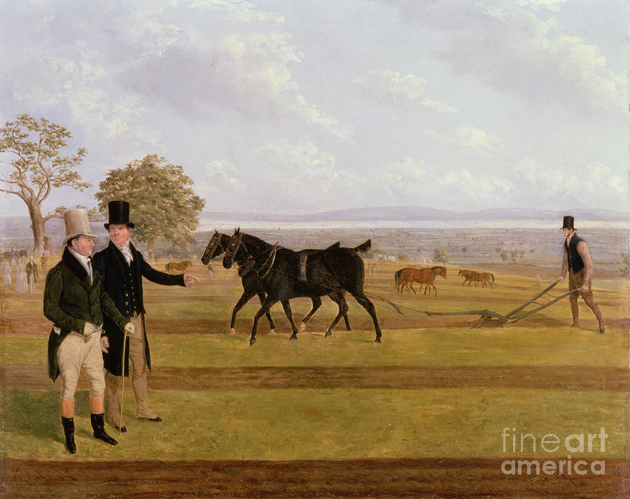 Sir Charles Morgan At The Castleton Ploughing Match, 1845 Painting by James Flewitt Mullock