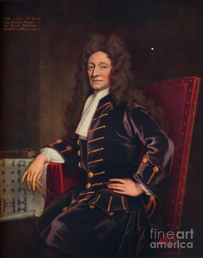 Sir Christopher Wren, 1711 Drawing by Print Collector