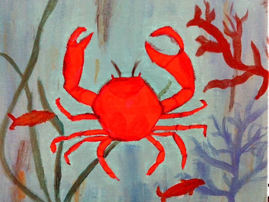 Sir Crab and friends Painting by April Clay