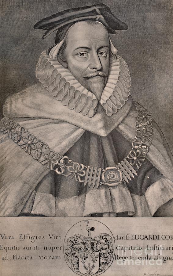 Sir Edward Coke English Lawyer Writer Drawing by Print Collector