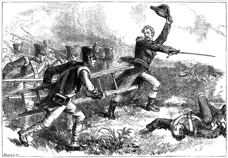Sir Edward Pakenham Leading The Attack Drawing by Print Collector