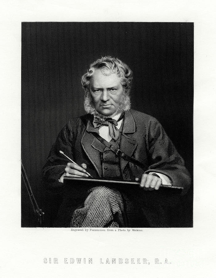 Sir Edwin Henry Landseer 1802-1873 Drawing by Print Collector