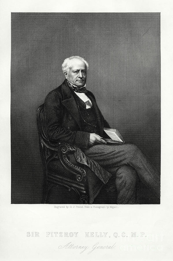 Sir Fitzroy Kelly, English Judge Drawing by Print Collector