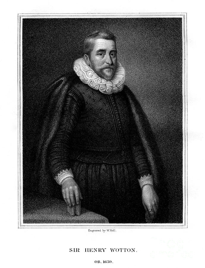 Sir Henry Wotton, English Author Drawing by Print Collector