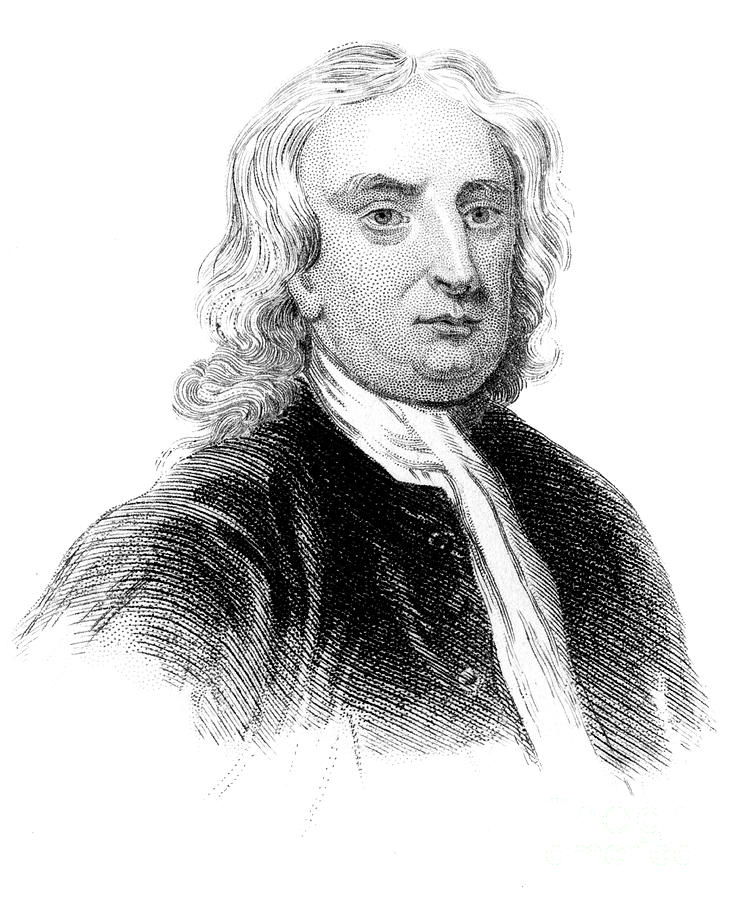 Sir Isaac Newton, English Physicist Drawing by Print Collector