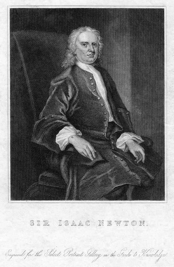 Sir Isaac Newton, English Drawing by Print Collector