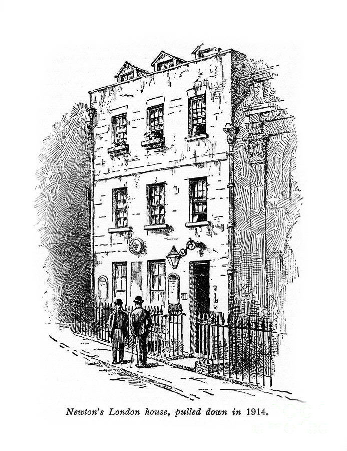 Sir Isaac Newtons House, London, 20th Drawing by Print Collector
