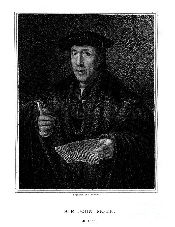 Sir John More, English Lawyer Drawing by Print Collector