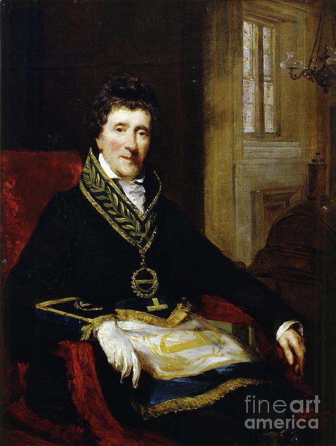 Sir John Soane, In Masonic Costume, As Grand Superintendent And President Of The Board Of Works, 1828-29 Painting by John Jackson