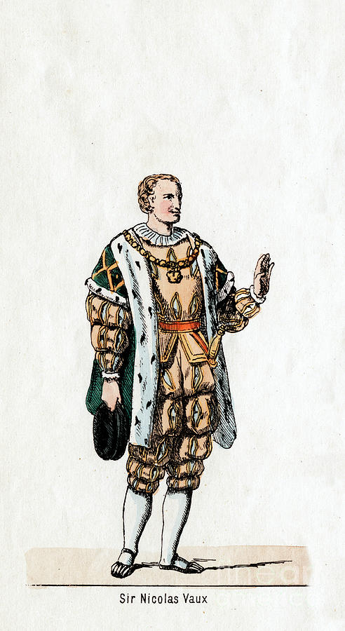 Sir Nicholas Vaux, Costume Design Drawing by Print Collector