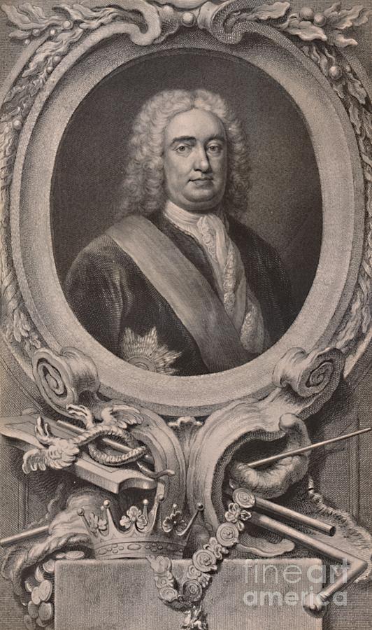 Sir Robert Walpole English Statesman Drawing by Print Collector