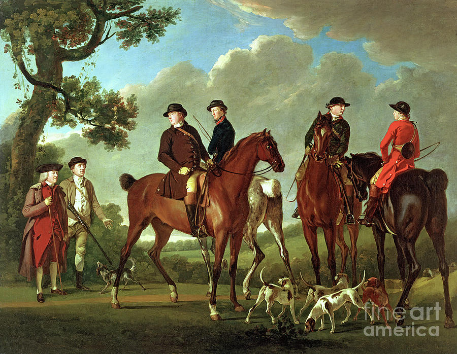 Sir Thomas Gascoigne And Sir Walter Vavasour With The Priest, The Vicar And Hunt Servants, 1785 Painting by English School