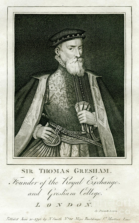 Sir Thomas Gresham, British Merchant Drawing by Print Collector