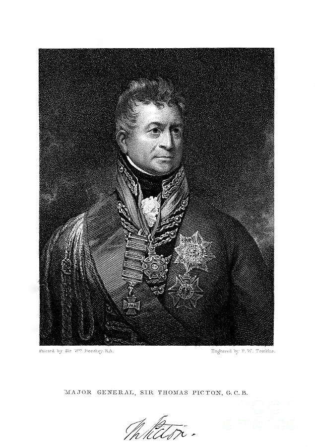 Sir Thomas Picton, British Soldier Drawing by Print Collector