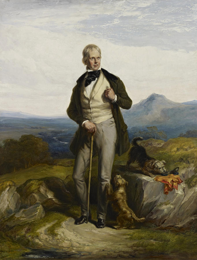 Sir Walter Scott Portrait - by William Allan Painting by War Is Hell Store