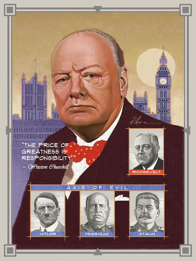 Ww2 Pastel - Sir Winston Churchill by D Robinson Ww2 Pastel - Sir Winston Churchill by D Robinson