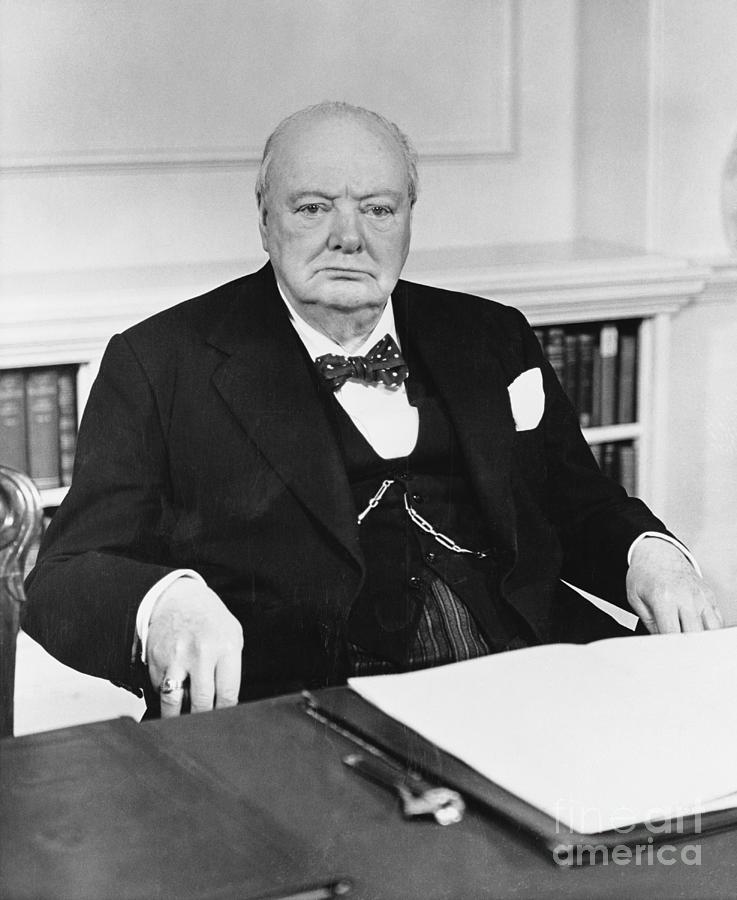 Sir Winston Churchill On 80th Birthday Photograph by Bettmann