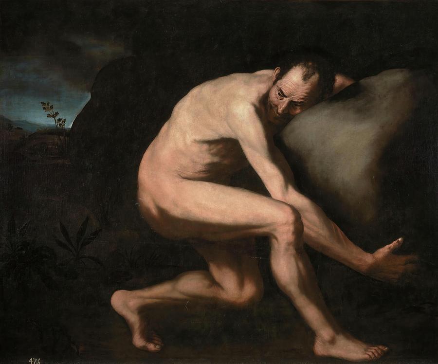 Sisifo. XVII century. Oil on canvas. Painting by Jusepe de Ribera -1591-1652-
