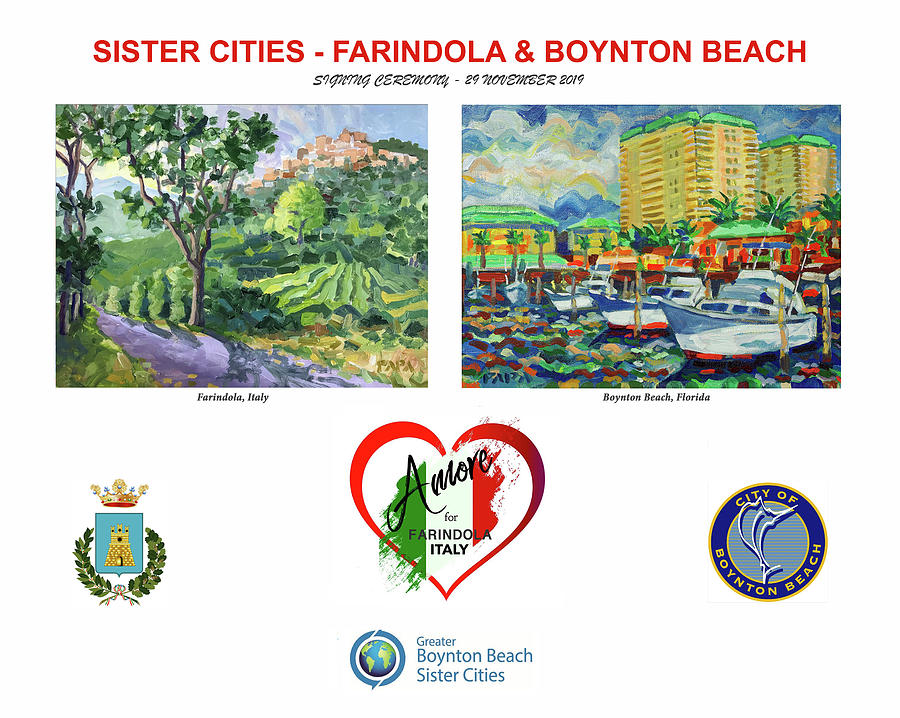 Sister Cities Boynton and Farindola Digital Art by Ralph Papa