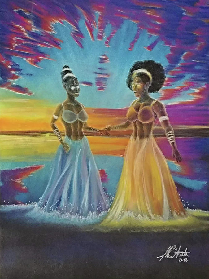 Sunset Pastel - Sisterly Encounter by Juan Acosta