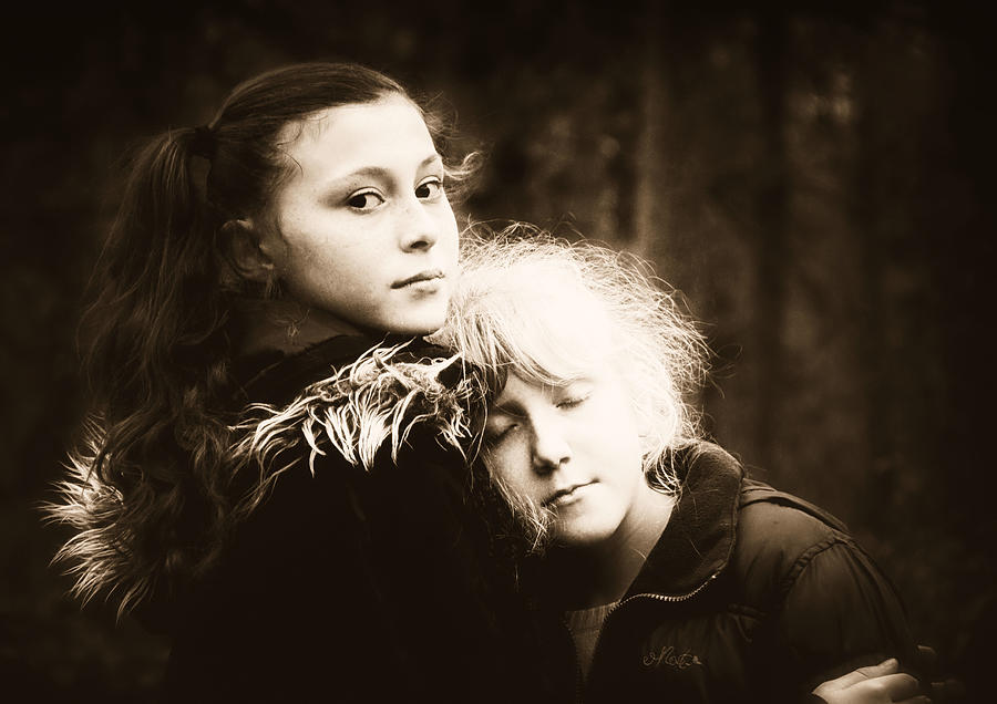 Portrait Photograph - Sisters by Alicja Osullivan