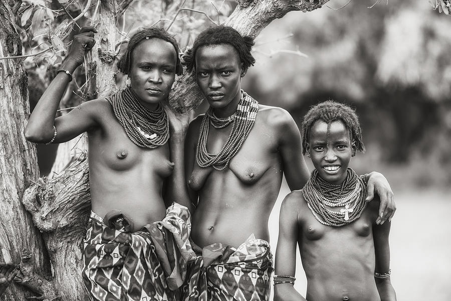 Sisters Photograph - Sisters-from-karo-tribe by Veli Aydogdu