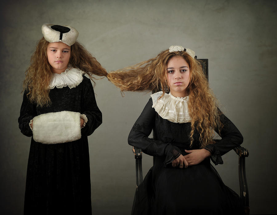 Portrait Photograph - Sisters by Monika Vanhercke