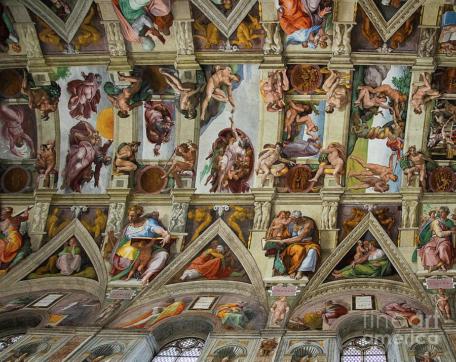 Sistine Chapel Vatican Rome Amazing Ceiling Art Photograph by Wayne Moran