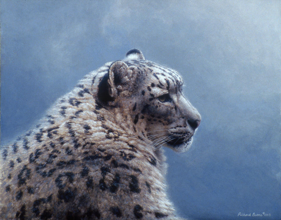 Snow Leopard Painting - Sittin Pretty by Richard Burns