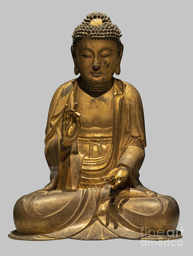 Buddha Photograph - Sitting Buddha Making The Gesture Of Predication Korea, Koryo Period by Korean School