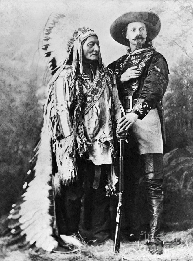 Bull Photograph - Sitting Bull And Buffalo Bill Cody by Bettmann