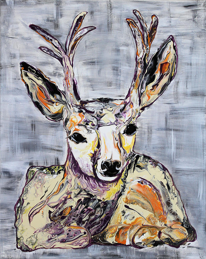 Sitting Deer Painting by Heather Christian Iglesias - Fine Art America