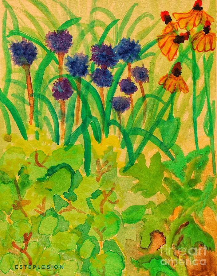 Sitting in the Garden by EstePlosion Art Sitting in the Garden by EstePlosion Art