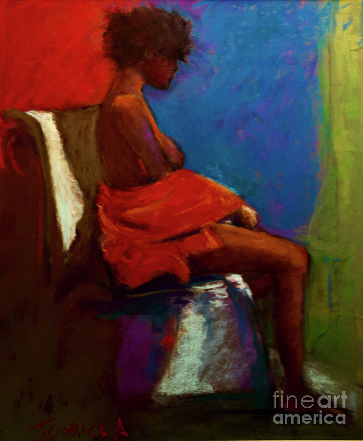 Sitting Nude Pastel by Joyce Guariglia
