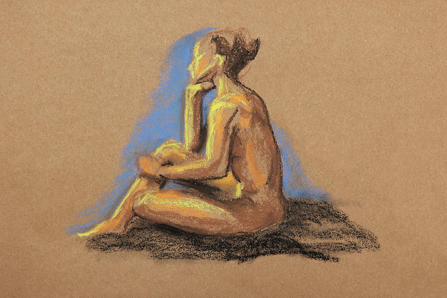 Sitting Woman 1 Drawing by Masha Batkova