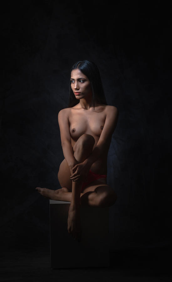 Nude Photograph - Sitting Woman by Nilendu Banerjee