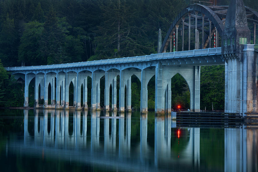 Siuslaw Bridge Reflection Photograph by David Lunde