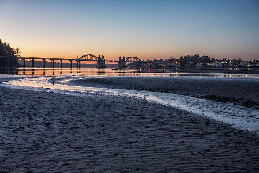 Siuslaw River Bridge and Florence at Dusk, No. 2 by Belinda Greb Siuslaw River Bridge and Florence at Dusk, No. 2 by Belinda Greb