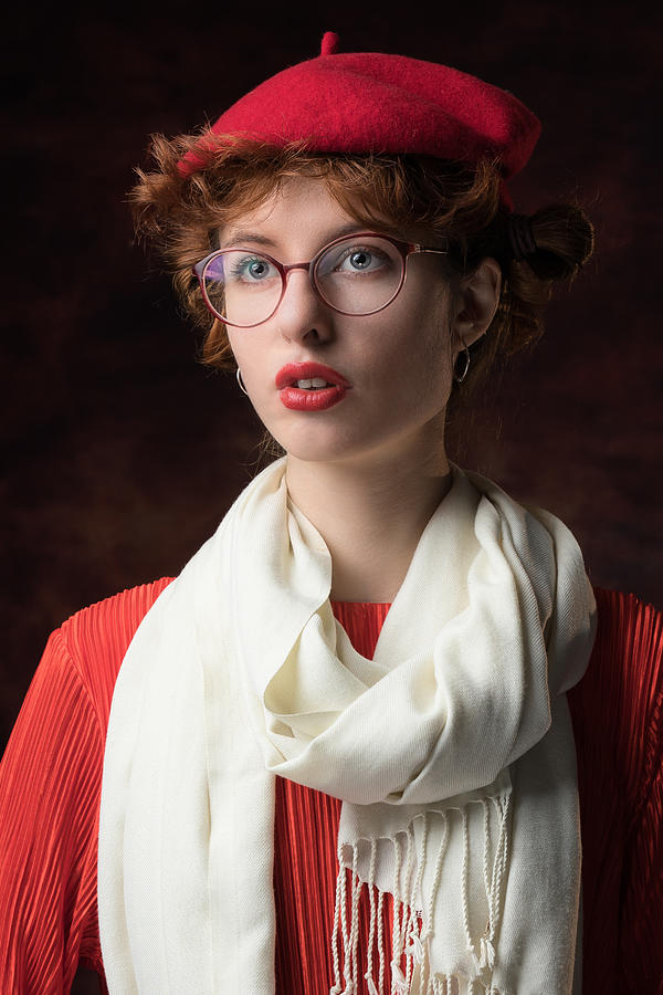 Portrait Photograph - Six Shades Of Red by Jan Slotboom