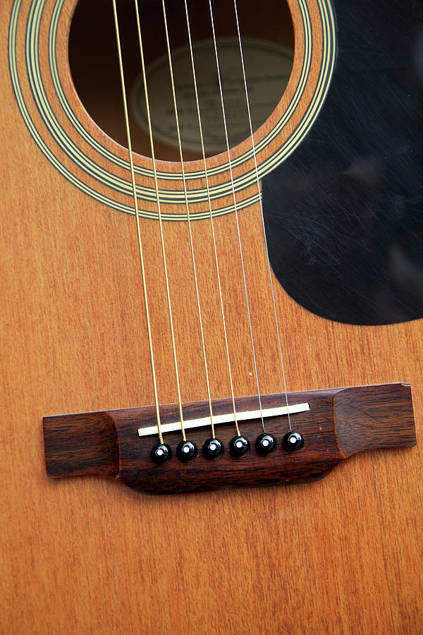 Six String Acoustic Guitar, Close-up Photograph by 1photodiva