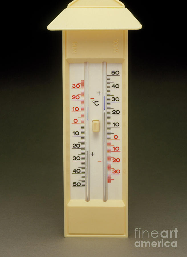Maximum and minimum thermometer - Stock Image - E180/0301 - Science Photo  Library