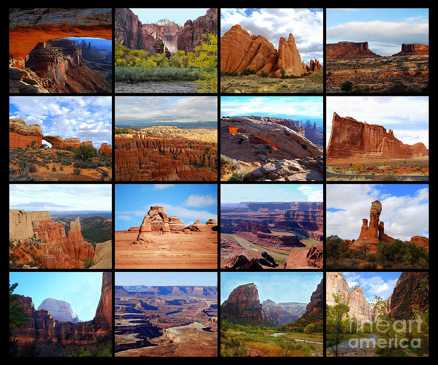 Sixteen Utah Icons Collage Photograph