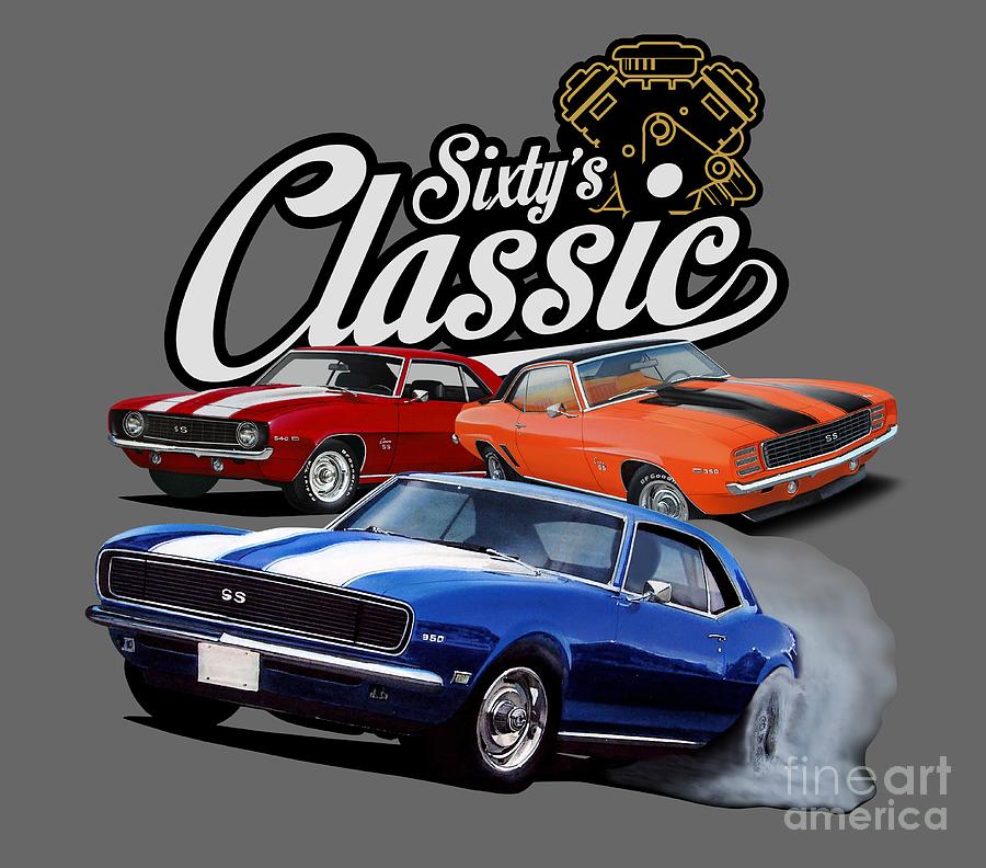 Vintage Mixed Media - Sixties Classic Muscle by Paul Kuras