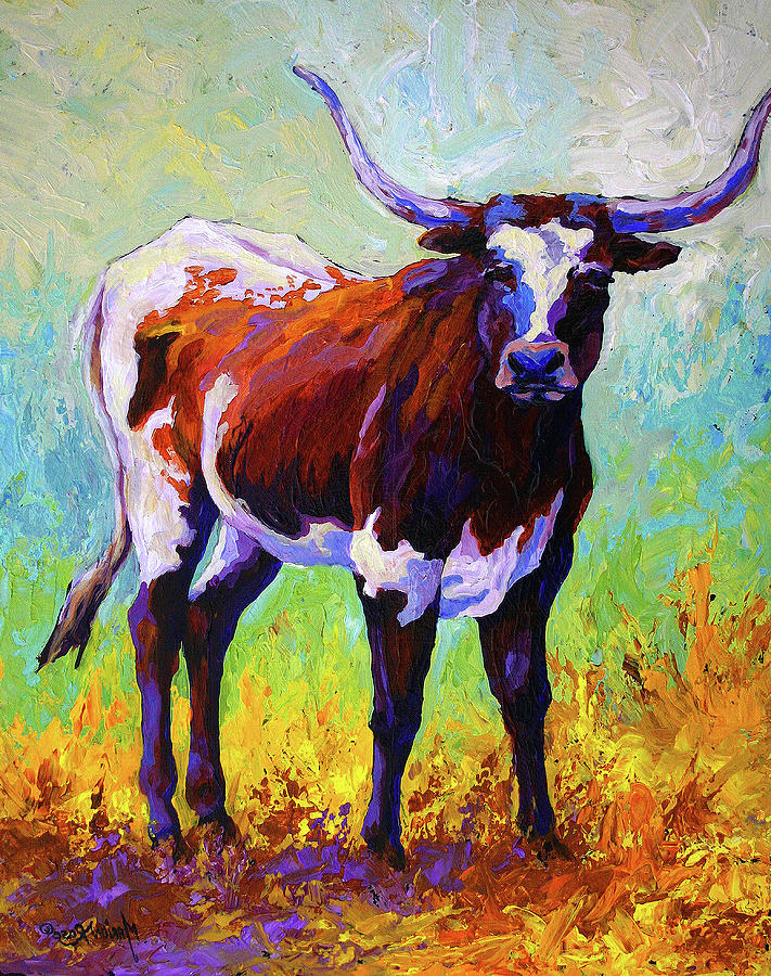 Sizing Up Longhorn Painting by Marion Rose - Fine Art America